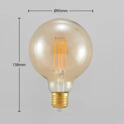 LED-lamppu E27 G95 6,5 W 2 500 K keltainen 3-portainen himmennettävä