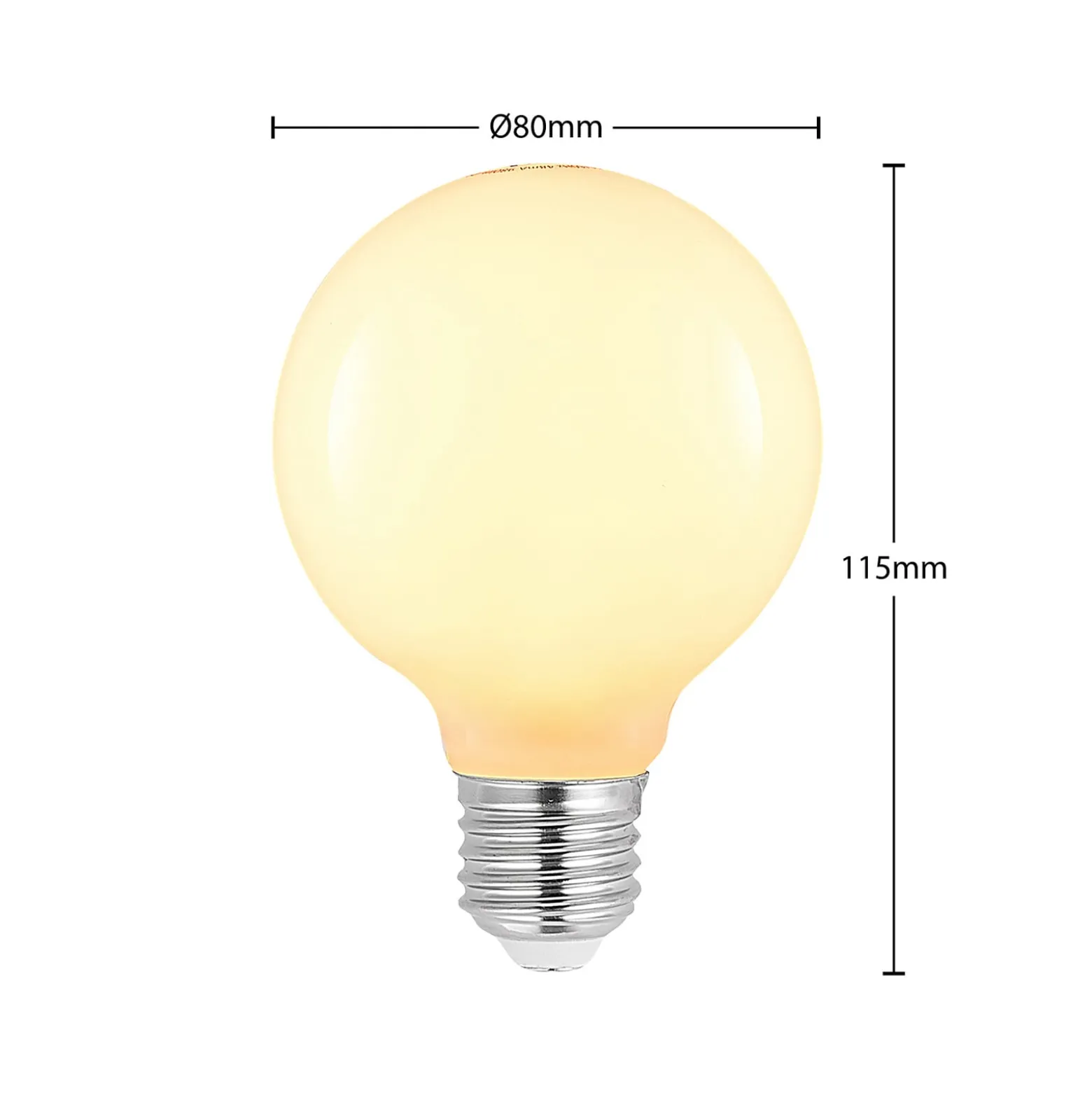 LED-lamppu E27 8W G80 2,700K himmennettävä, opaali, 3 kpl:n setti