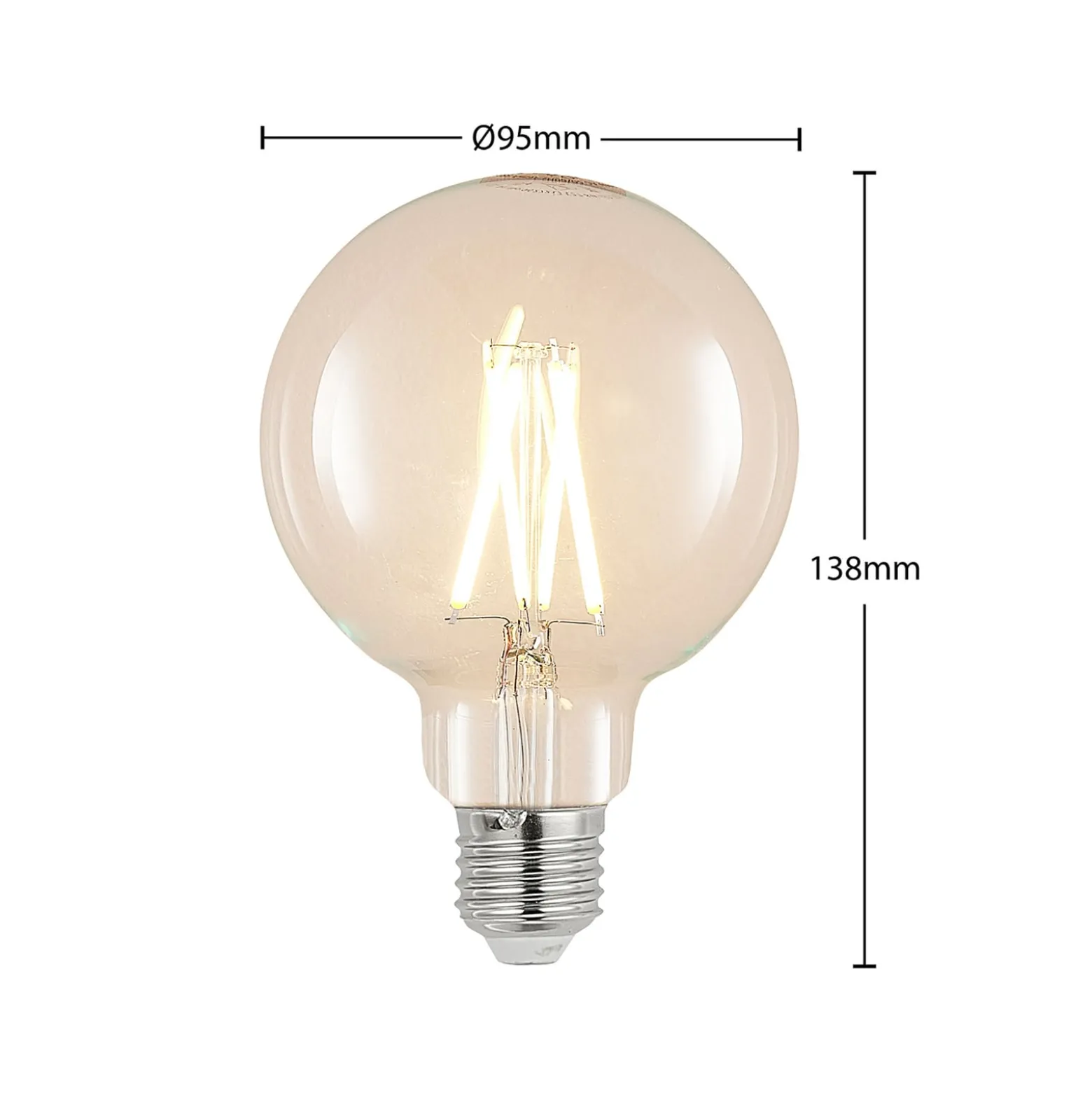 LED-lamppu E27 8W 2 700 K G95 globe kirkas 3 kpl
