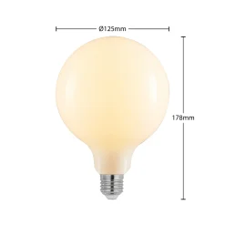 LED-lamppu E27 6W 2700K G125 himmennys opaali 2kpl