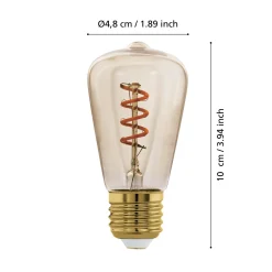 LED-lamppu E27 4W ST48 2,000K hehkulanka keltainen himmeä