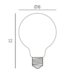 LED-lamppu Globe, E27, halkaisija 8 cm, himmeä 5,2 W 2 200 K