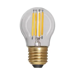 LED-lamppu Soft Glow E27 G45, 250 lm, 3 W, 2100 K, kirkas, himmennettävä.