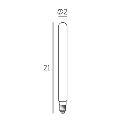 LED-lamppu Tube 210, matta E14 4,65 W 2 700 K himmennettävä