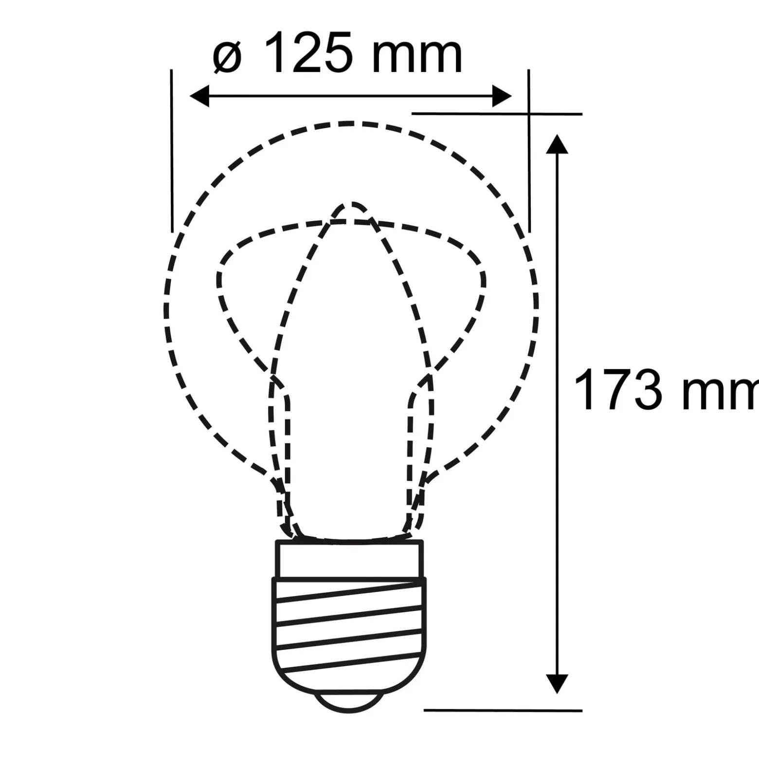 LED-lasilamppu E27 9W G125 Fil 2,700K opaali himmennettävä