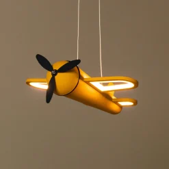LED-lastenhuoneen riippuvalo Fokker, keltainen Pituus 46 cm Metalli