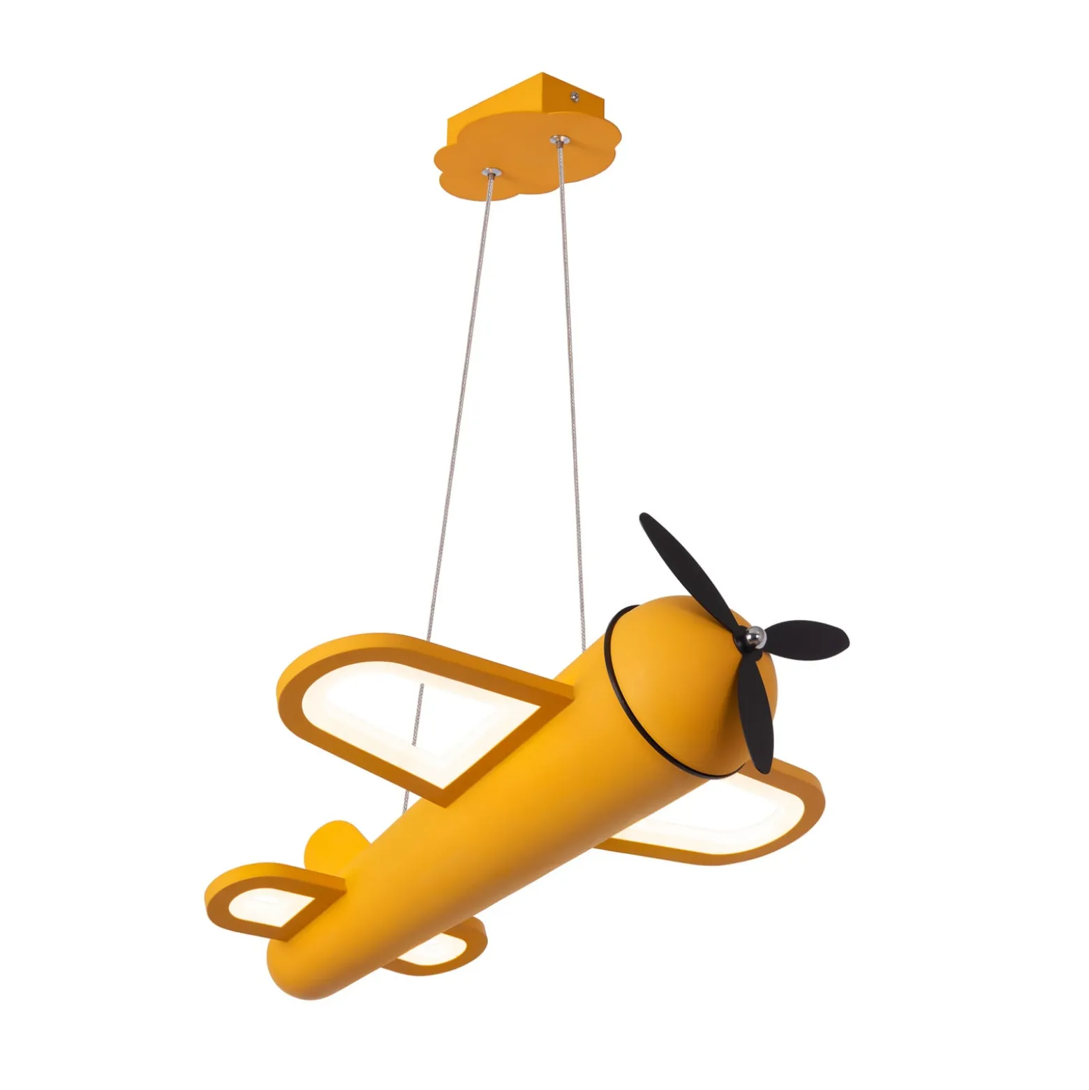 LED-lastenhuoneen riippuvalo Fokker, keltainen Pituus 46 cm Metalli