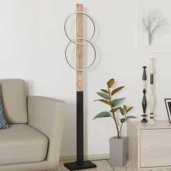 LED-lattiavalaisin Boyal, ruskea, korkeus 150 cm, puu, 2-valo.