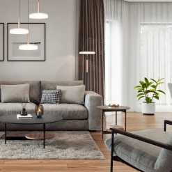 LED-lattiavalaisin Celeste valkoinen/ruskea 160 cm lasi/metalli Touchdim