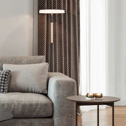 LED-lattiavalaisin Celeste valkoinen/ruskea 160 cm lasi/metalli Touchdim