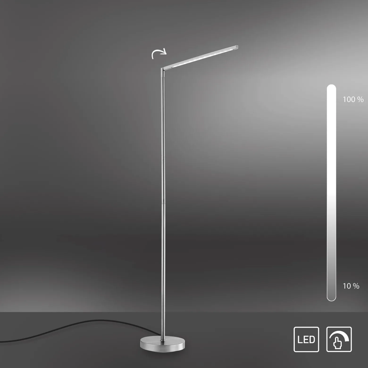 LED-lattiavalaisin Dawda himmentimellä, teräs