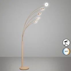 LED-lattiavalaisin Dent, hiekanvärinen Korkeus 225 cm, CCT, 5-lamppuinen.