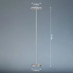 LED-lattiavalaisin Dent, matta nikkeli/kromi, 180 cm, CCT, 1-valo.