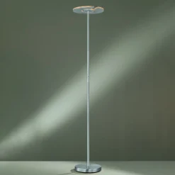 LED-lattiavalaisin Dent, matta nikkeli/kromi, 180 cm, CCT, 1-valo.