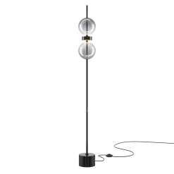 LED-lattiavalaisin DOUBLE MOON, musta/savuharmaa, korkeus 146 cm