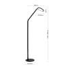 LED-lattiavalaisin Fati, korkeus 136 cm, musta, alumiinia, himmennin