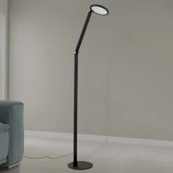 LED-lattiavalaisin Fati, korkeus 136 cm, musta, alumiinia, himmennin