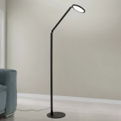 LED-lattiavalaisin Fati, korkeus 136 cm, musta, alumiinia, himmennin