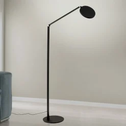 LED-lattiavalaisin Fati, korkeus 136 cm, musta, alumiinia, himmennin