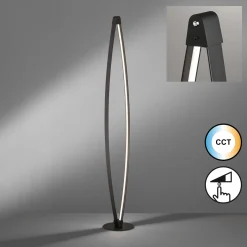 LED-lattiavalaisin Fenga, kosketusdimmeri, CCT, musta