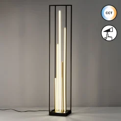 LED-lattiavalaisin Grid, musta/kulta, metalli, CCT, himmennettävä