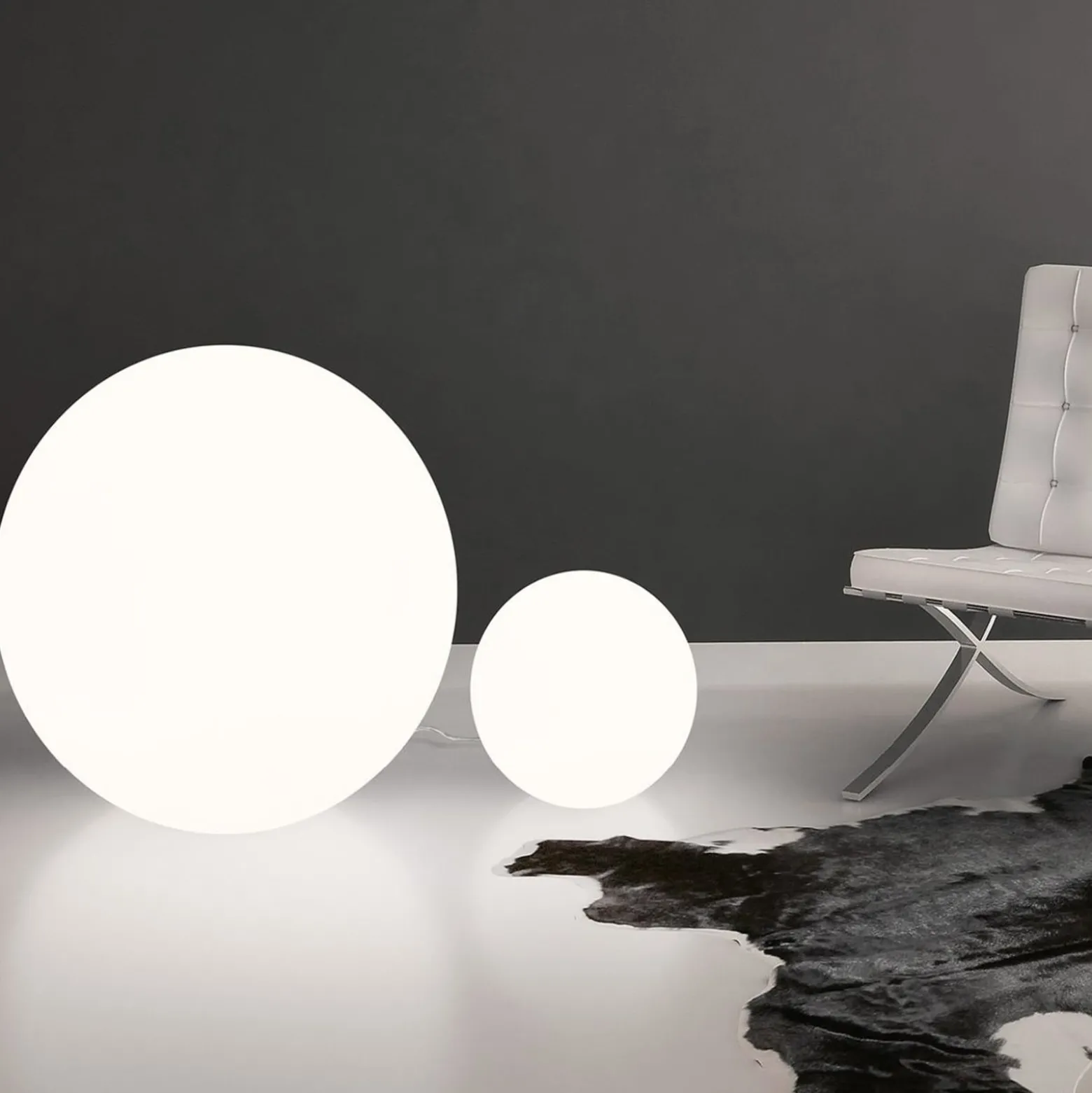 LED lattiavalaisin Oh!, Ø 55 cm, E27, polykarbonaatti, valkoinen