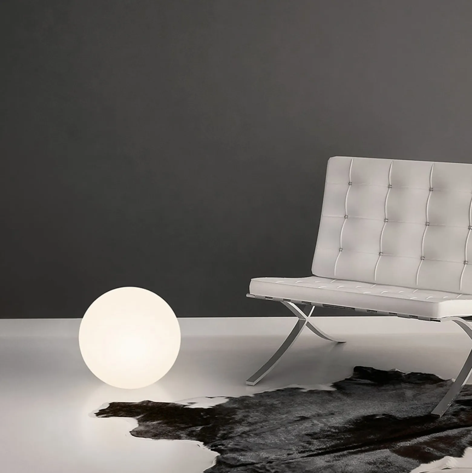 LED lattiavalaisin Oh!, Ø 55 cm, E27, polykarbonaatti, valkoinen