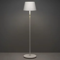 LED-lattiavalaisin Pomezia ulkokäyttöön USB, valk.