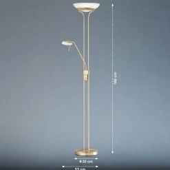 LED-lattiavalaisin Pool, messinginvärinen, korkeus 182 cm, 2-valo.