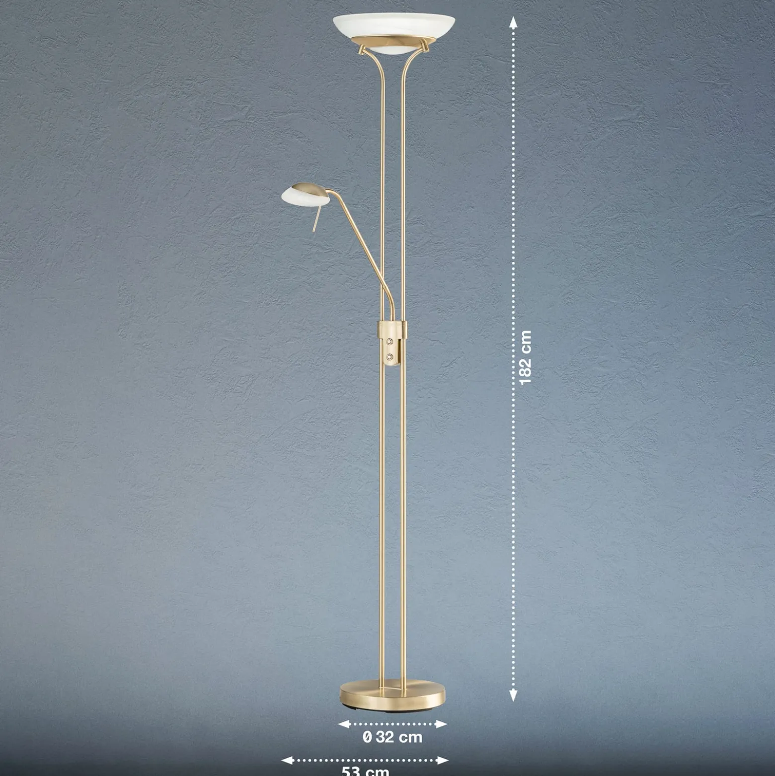 LED-lattiavalaisin Pool, messinginvärinen, korkeus 182 cm, 2-valo.