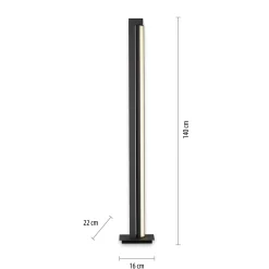 LED-lattiavalaisin PURE Lines, antrasiitti, kaukosäädin, 140 cm