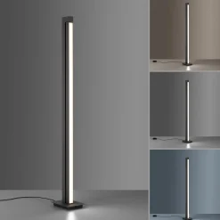 LED-lattiavalaisin PURE Lines, antrasiitti, kaukosäädin, 140 cm