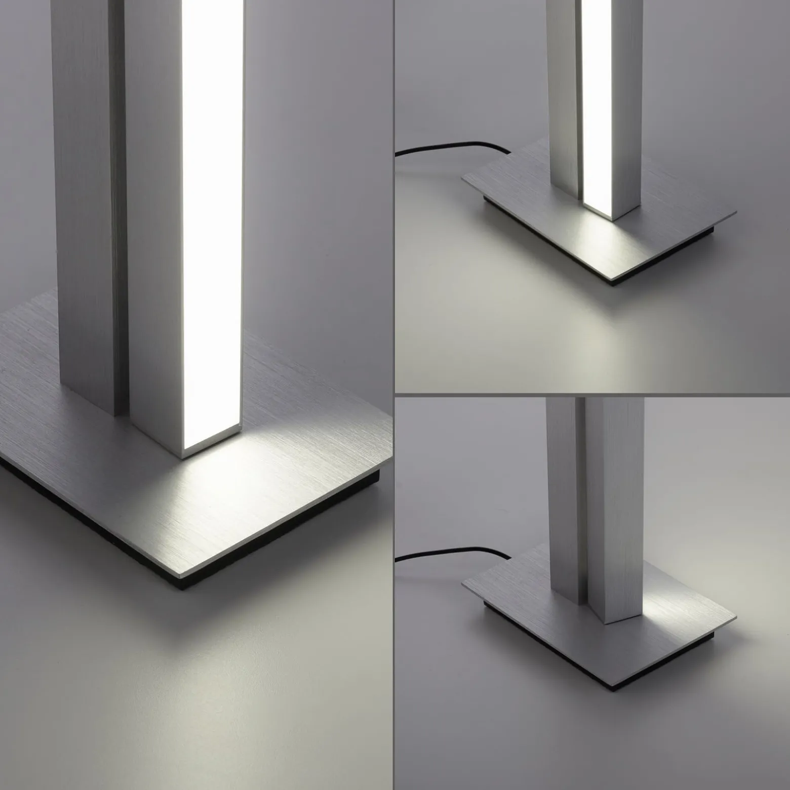 LED-lattiavalaisin PURE Lines, hopea, kaukosäädin, 140 cm