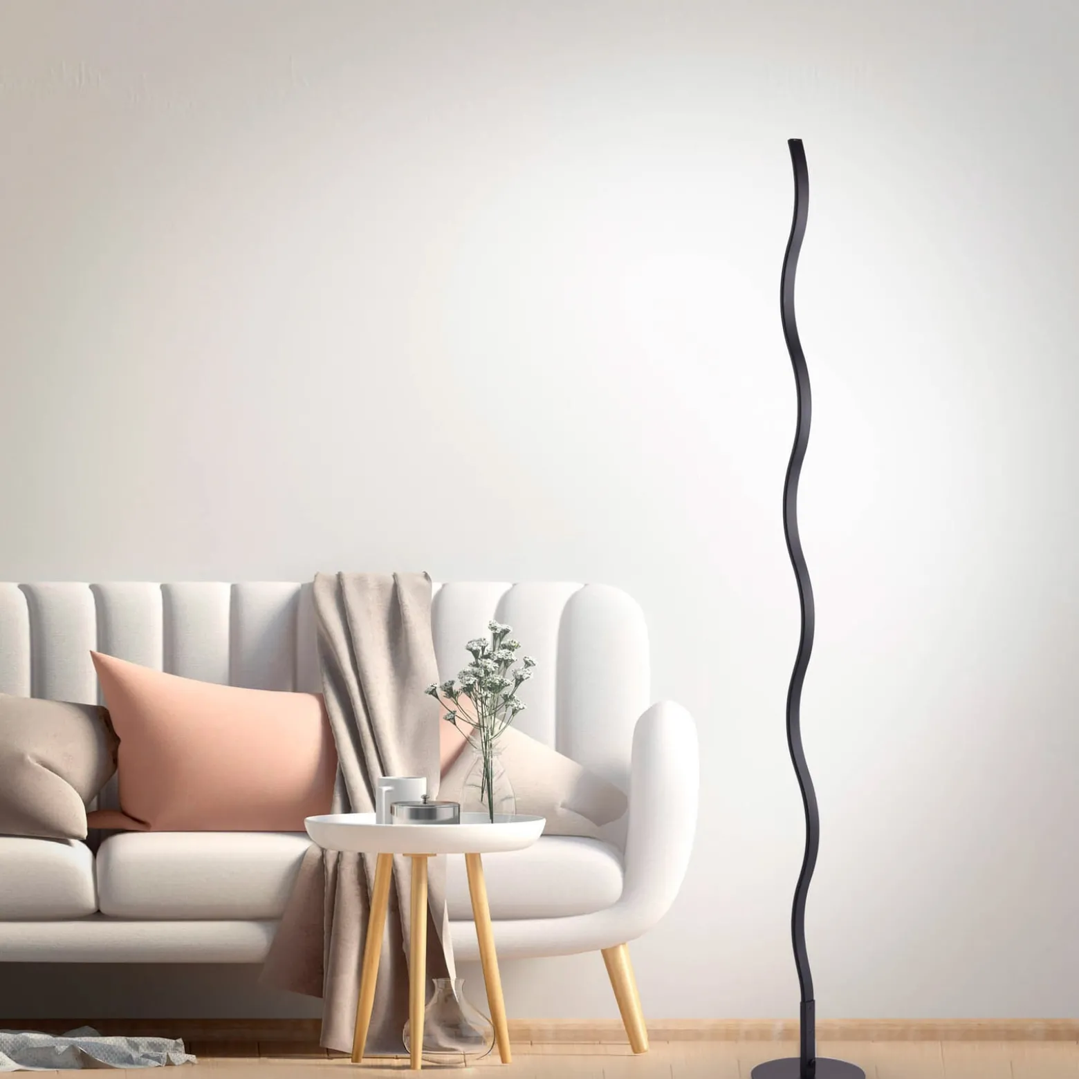 LED-lattiavalaisin Wave 3 000 K, 120 cm, musta