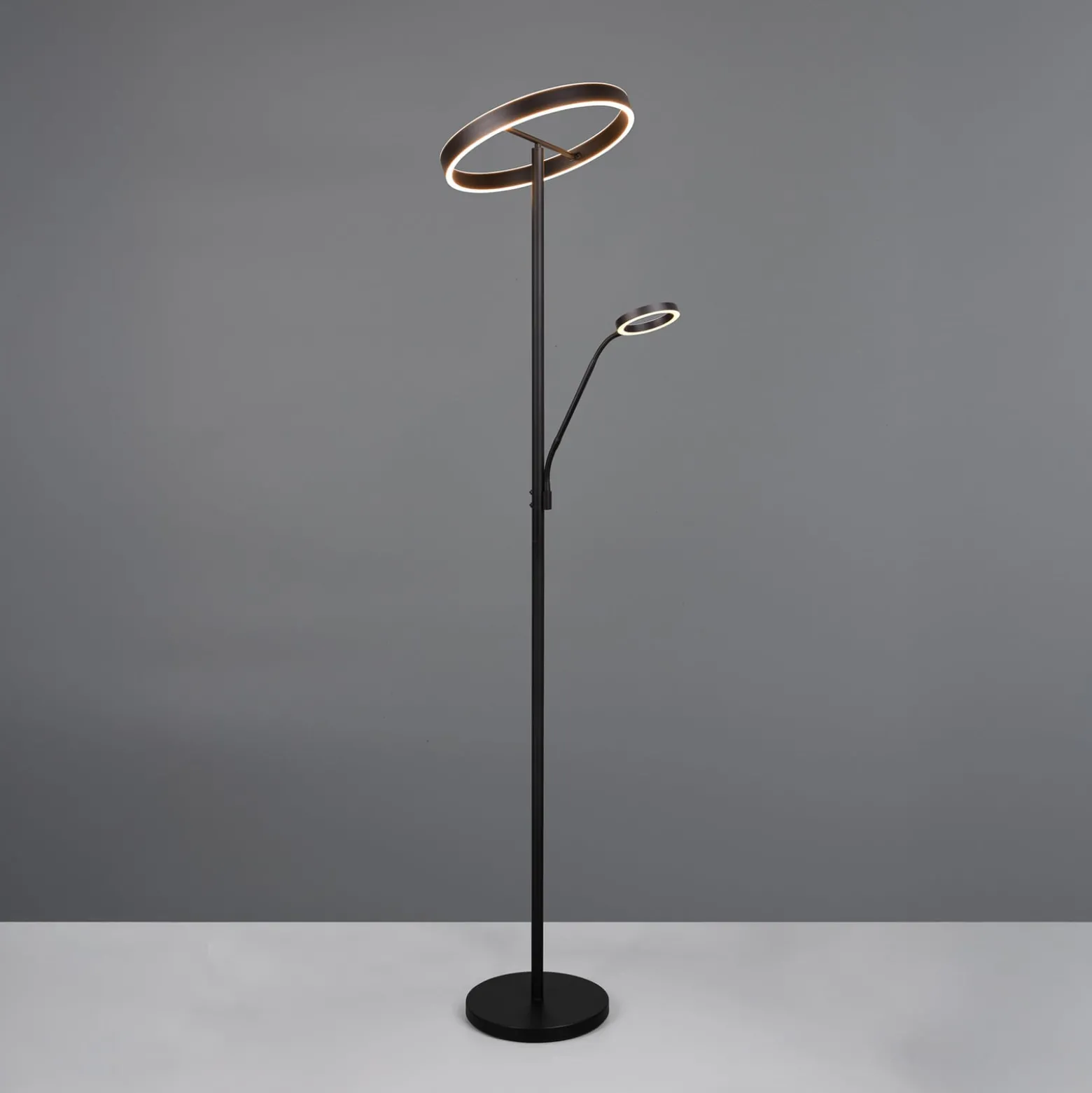 LED-lattiavalaisin Willis, musta, korkeus 180 cm metalli CCT-himmennin