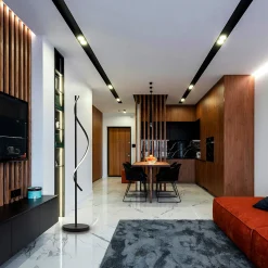 LED-lattiavalo Boa, korkeus 170 cm, musta, metalli