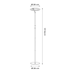 LED-lattiavalo Celeste kulta-/messinkivärinen Korkeus 174 cm Metalli