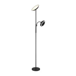 LED-lattiavalo Davyd, musta, 178 cm, lukuvalo, tuuletin