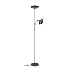 LED-lattiavalo Davyd, musta, 178 cm, lukuvalo, tuuletin