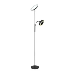 LED-lattiavalo Davyd, musta, 178 cm, lukuvalo, tuuletin