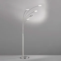 LED-lattiavalo Dent, nikkelikromi, 225 cm, metalli, CCT 5-lamppuinen.