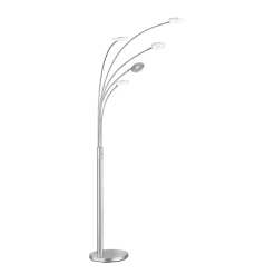 LED-lattiavalo Dent, nikkelikromi, 225 cm, metalli, CCT 5-lamppuinen.