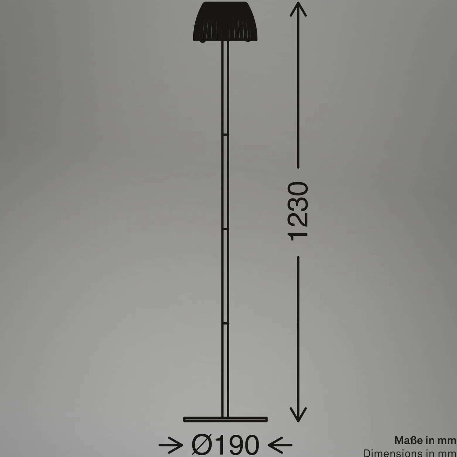 LED-lattiavalo Loca, vanha valkoinen, korkeus 123 cm, muovi/metalli