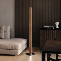 LED-lattiavalo Mexico, tammi/musta, korkeus 150 cm, puu/metalli