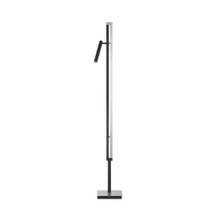 LED-lattiavalo Pulse, musta, korkeus 150 cm, metalli, lukuvalo
