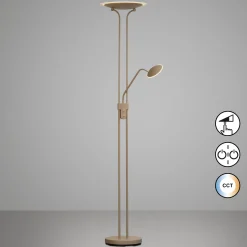 LED-lattiavalo Tallri, greige, korkeus 180 cm, 2-lamppuinen, CCT Touchdim