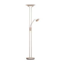 LED-lattiavalo Tallri, greige, korkeus 180 cm, 2-lamppuinen, CCT Touchdim