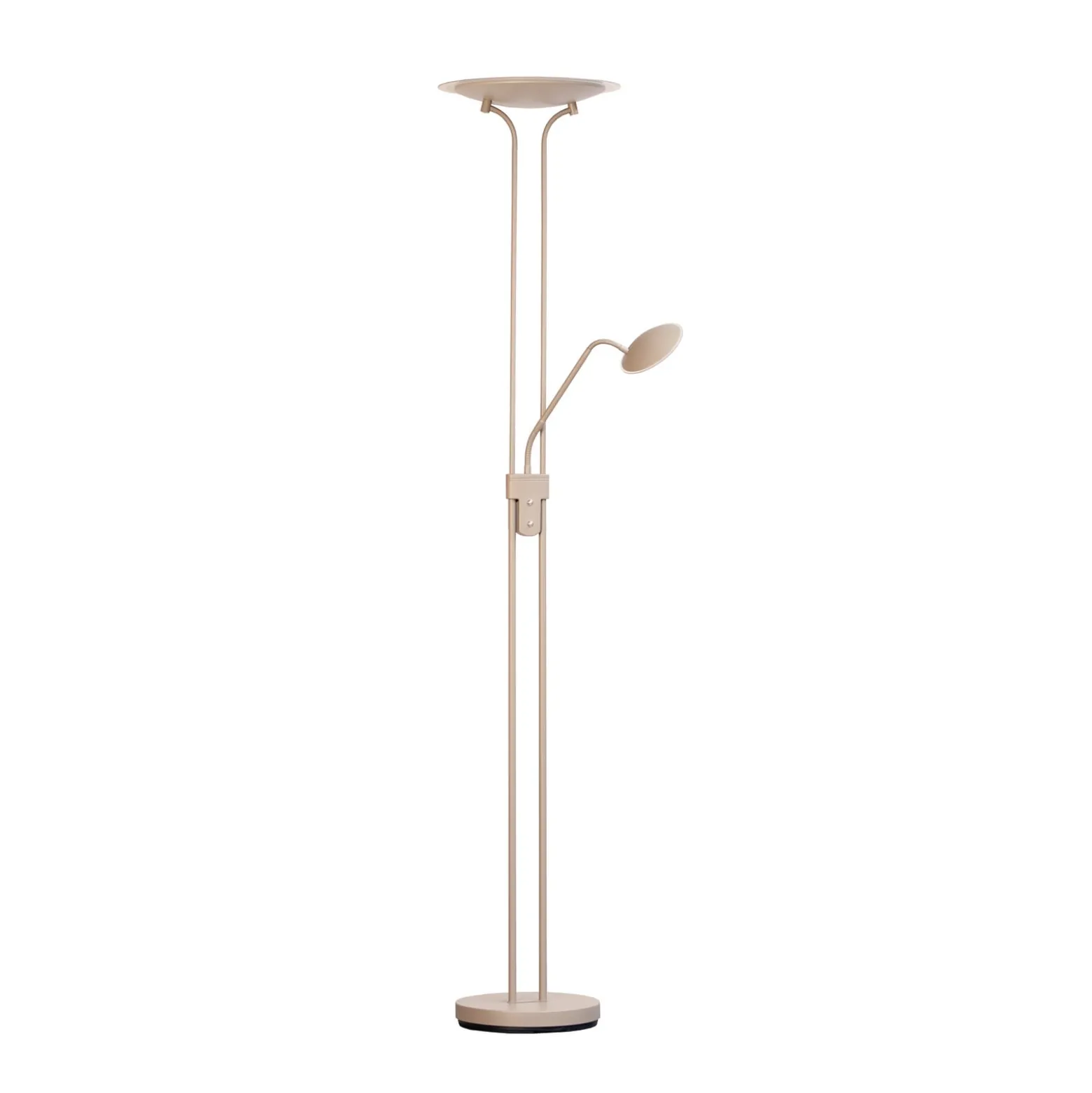 LED-lattiavalo Tallri, greige, korkeus 180 cm, 2-lamppuinen, CCT Touchdim