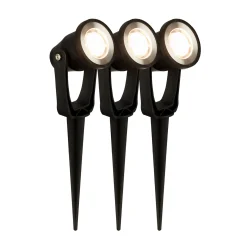 LED-maadoituspistoke 3919035 12V 3-pistepidennys, musta, Ø 5 cm