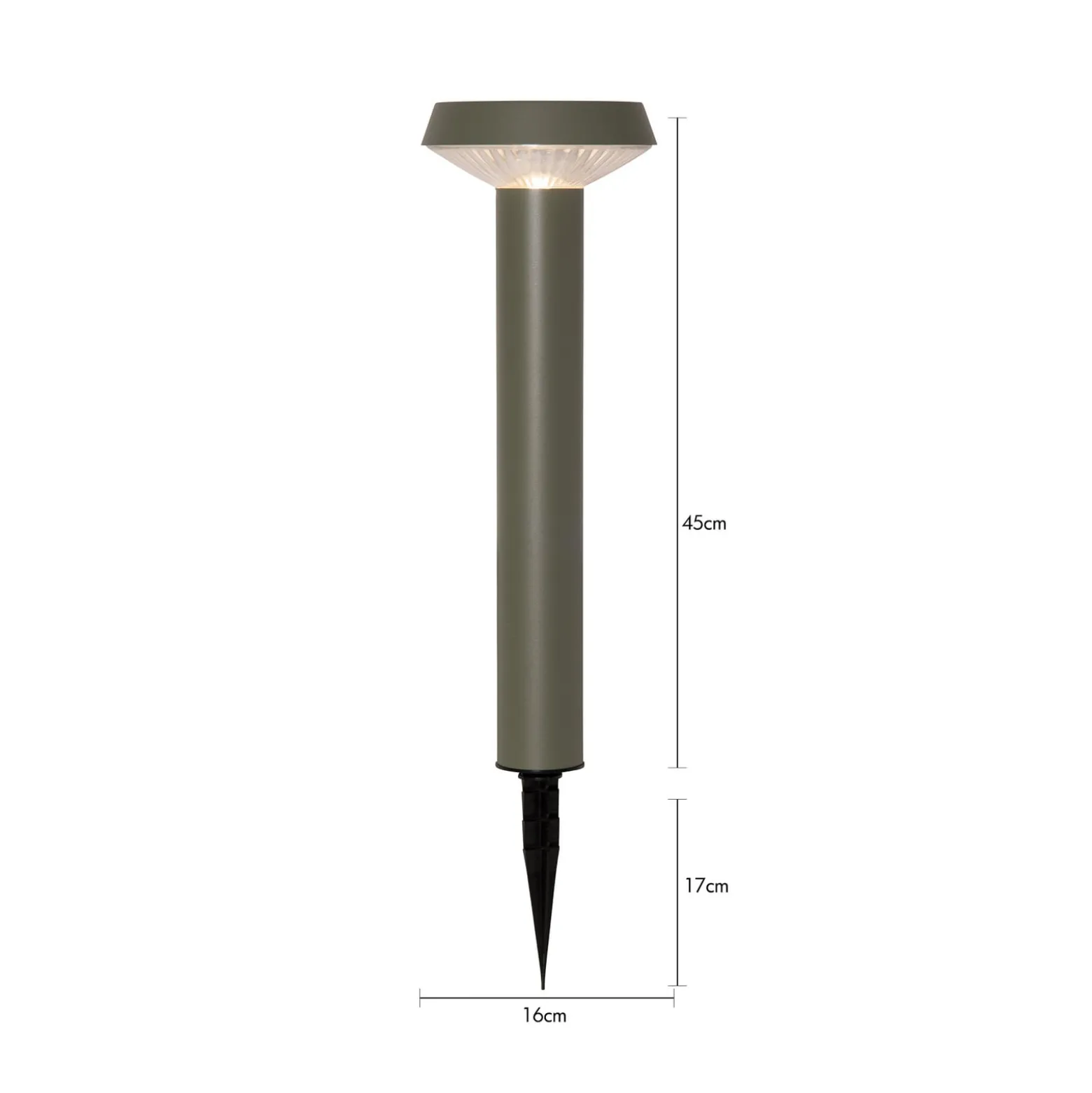 LED-maapiikkivalaisin Casa, vihreä, korkeus 45 cm